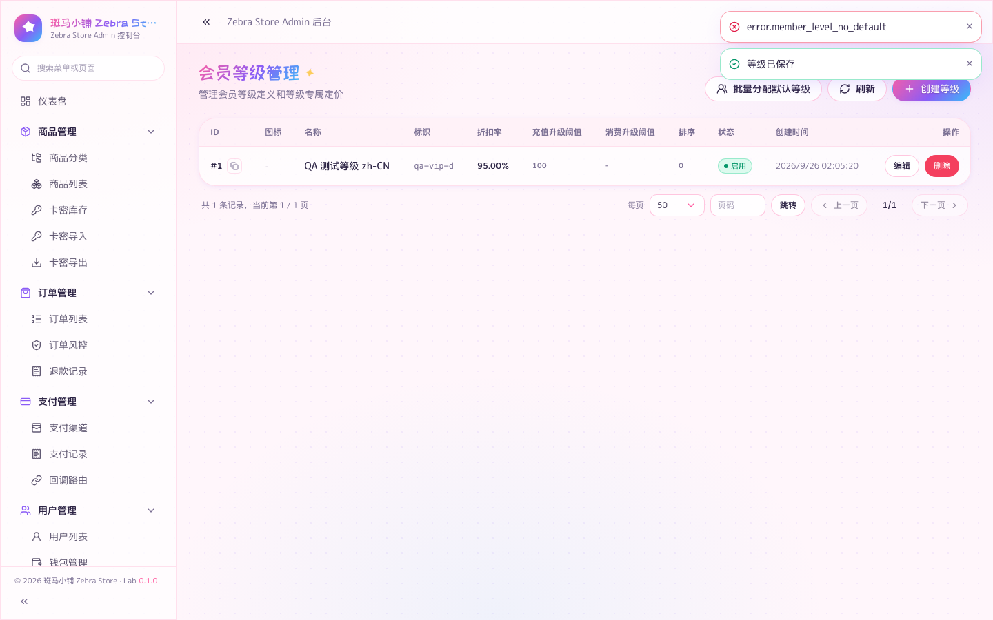 会员等级